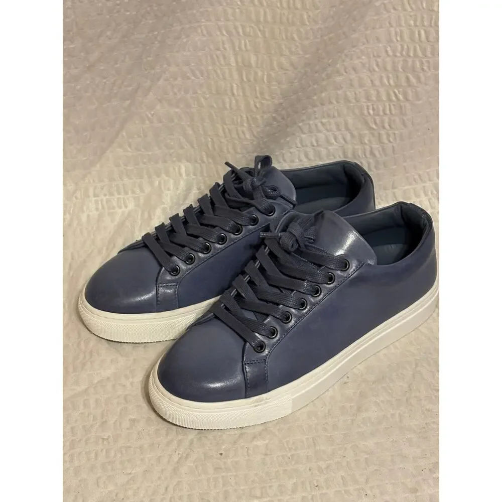 Thursday Everyday Women’s Size 7 Blue Leather Low Top Sneakers Worn Once EUC